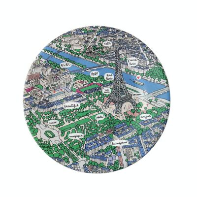 DESSERT PLATE ''EIFFEL TOWER VIEW FROM THE SKY'' Ø 20cm