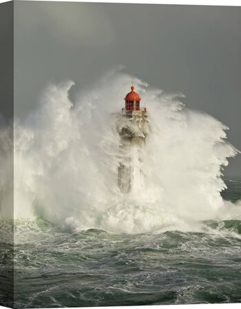 Tableau avec phare dans la tempête, impression sur toile : Jean Guichard, La Jument 1