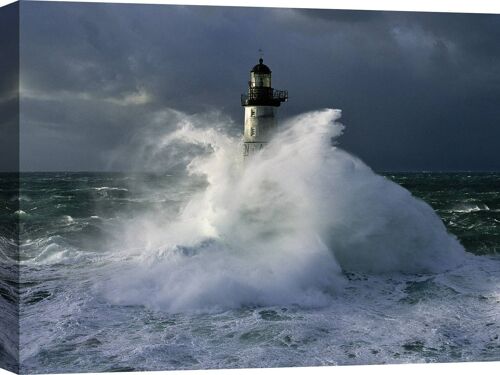 Quadro fotografico con fari e mare, stampa su tela: Jean Guichard, Phare d'Ar-Men