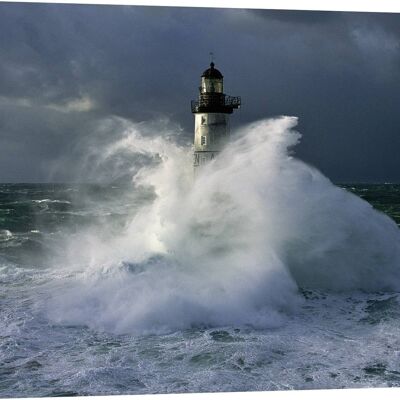Fotomalerei mit Leuchttürmen und Meer, Leinwanddruck: Jean Guichard, Phare d'Ar-Men