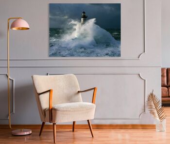 Peinture photographique avec phares et mer, impression sur toile : Jean Guichard, Phare d'Ar-Men 2