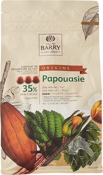 CACAO BARRY 35% Min Cacao Chocolat Papouasie Pistoles 1 kg 1