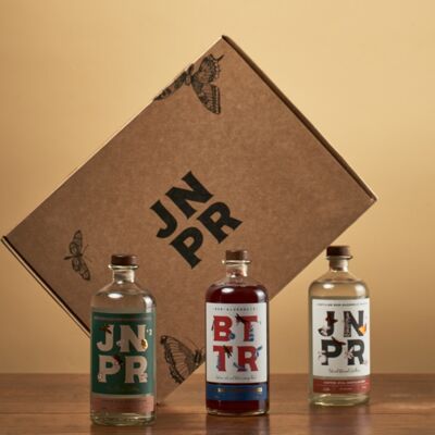 Coffret spiritueux sans alcool JPNR n°1 avec tonic et 2 verres à cocktails