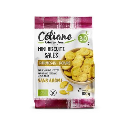 Celiane Gluten-Free Mini Parmesan and Pepper Salted Cookies