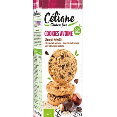 Gluten-free oat chocolate hazelnut cookies Céliane
