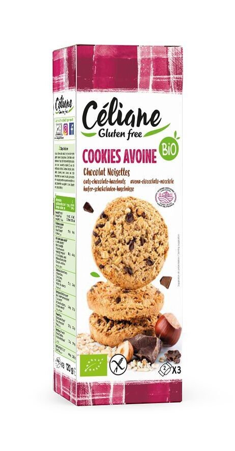 Gluten-free oat chocolate hazelnut cookies Céliane