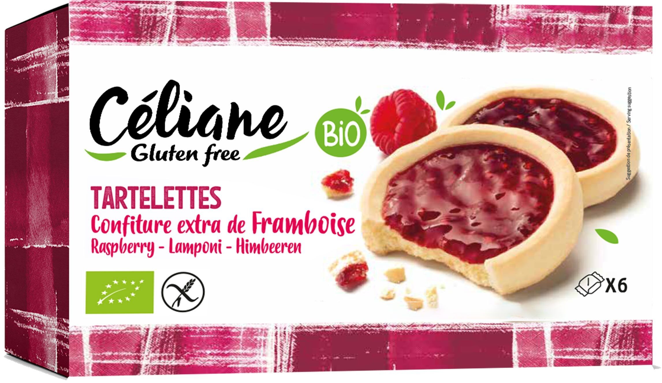 Crostatine di lamponi senza glutine Céliane