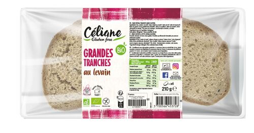 Pain grandes tranches au levain sans gluten Céliane