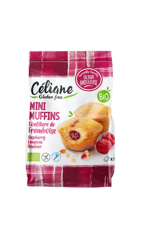 Mini muffins confiture extra de framboise sans gluten Céliane