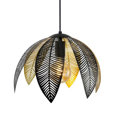 Suspension 1 light in black and gold metal to mount Vesca