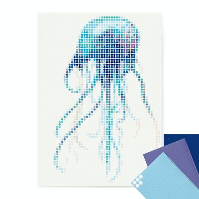 Pixel art set with glue dots - jelly 50x70 cm