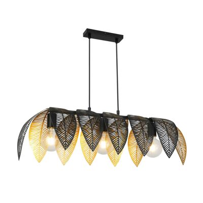 3-light suspension in black and gold metal to mount Vesca