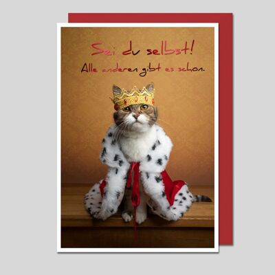 Foto tarjeta gato rey