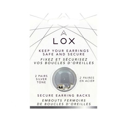 24 LOX Silver Secure Clasp Stud Earrings