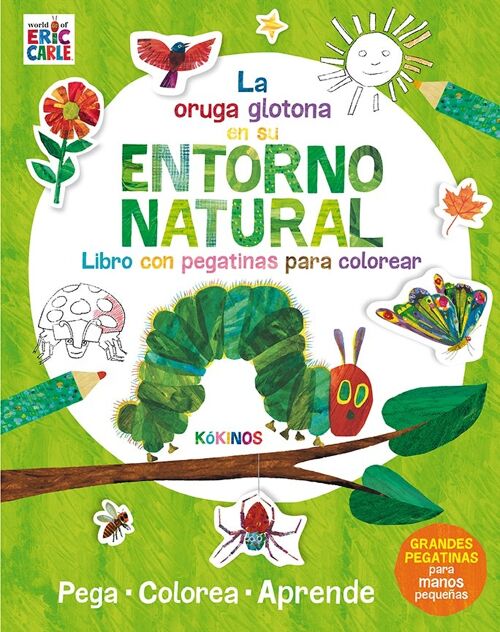 Libro infantil: La oruga glotona en su entorno natural