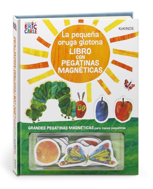 Libro infantil: La pequeña oruga glotona libro con pegatinas magnéticas