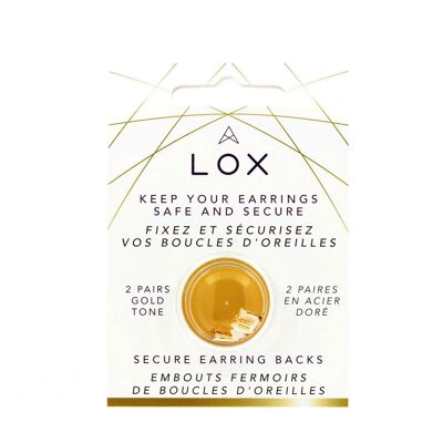 24 LOX Gold Secure Clasp Stud Earrings