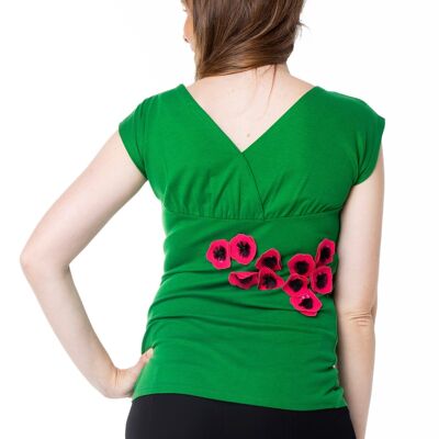 t-shirt LUCI EMBROIDERED GREEN TOP