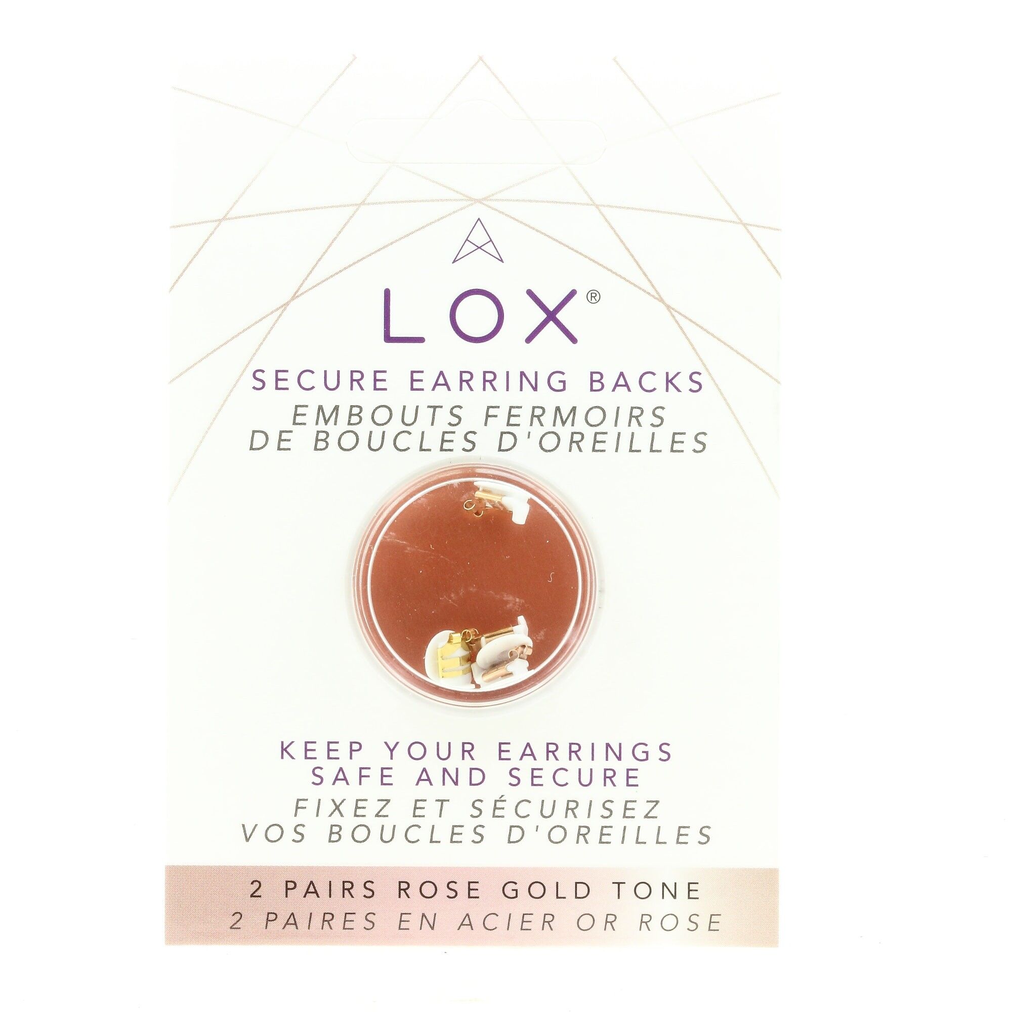 36 LOX Rose Gold Ohrstecker mit sicherem Verschluss