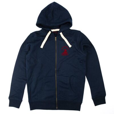 Zipped hoodie navy - red Easysurf