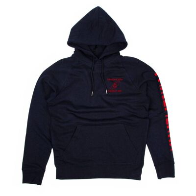 Hoodie navy - rot Tech