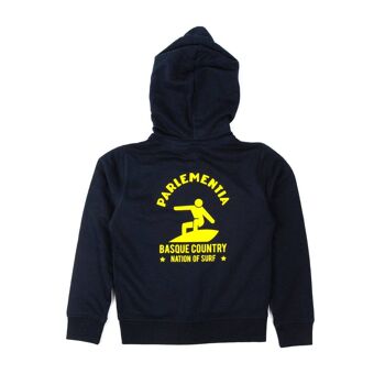 Hoodie kid zippé navy - yellow Easysurf 2