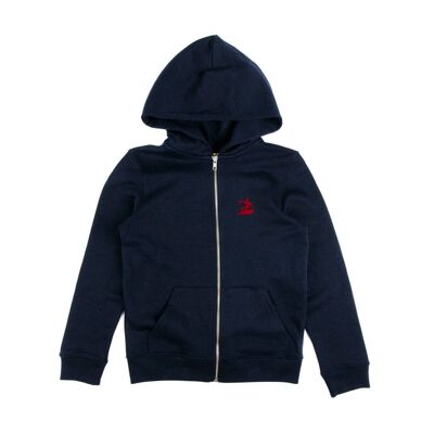 Kid's navy zipped hoodie - tri Swim