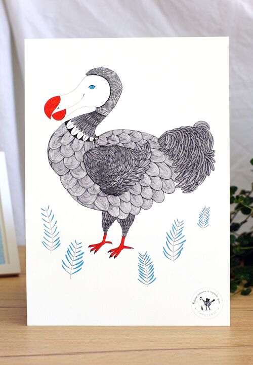 Grande affiche du dodo - Made in France - Illustration très détaillée - Fait main