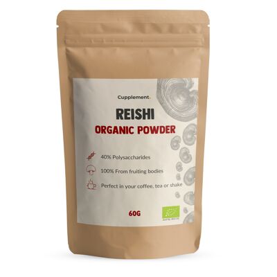 Cupplement | Reishi 60 Grams | Organic | Free Shipping & Scoop | Highest Quality Mushroom Powder