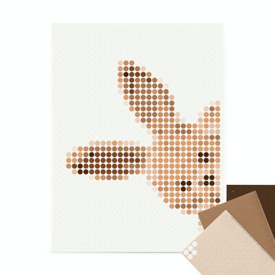 Set de pixel art con puntos de pegamento - conejito 30x40 cm