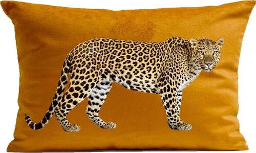 Coussin léopard, suédine, déhoussable, 40x60cm, modèle Chiquita