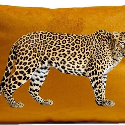 Coussin léopard, suédine, déhoussable, 40x60cm, modèle Chiquita