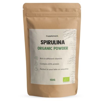 Cupplement | Spirulina 150 Grams | Organic | Free Shipping & Scoop | Highest Quality Powder