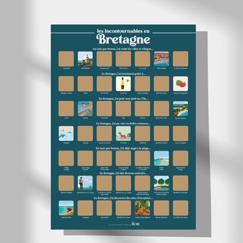 Affiche à gratter "Les Incontournables en Bretagne"