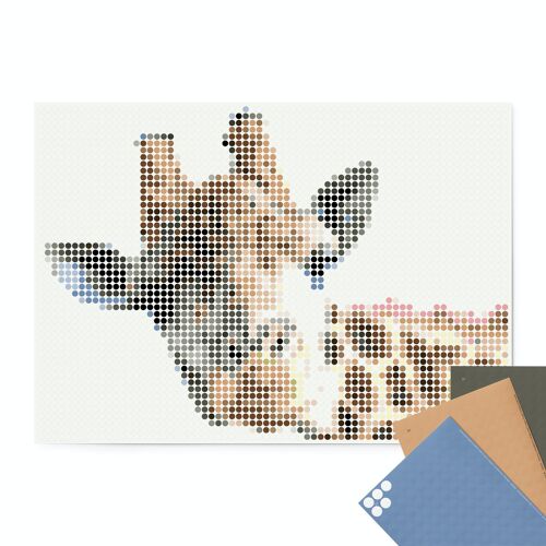 Pixelart-Set mit Klebepunkten - giraffe 50x70 cm