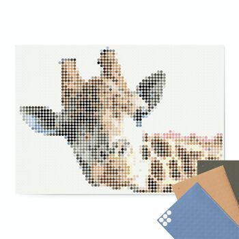 Set pixel art points de colle - girafe 50x70 cm 1
