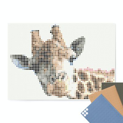 Pixel art set with glue dots - giraffe 50x70 cm