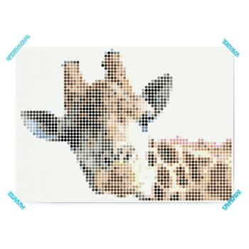 Set pixel art points de colle - girafe 50x70 cm 4