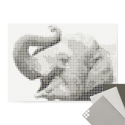 Set pixel art con punti colla - elefante 50x70 cm