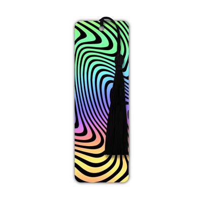 Luxury Foiled Psychedelic Swirl Bookmark (Black / Holo)