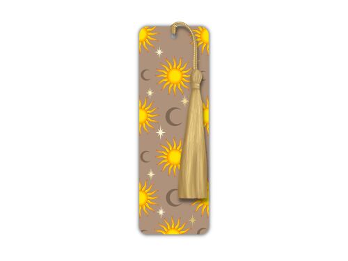 Luxury Foiled Celestial Sun & Moon Bookmark (Sand / Gold)
