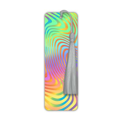 Luxuriöses foliertes psychedelisches Swirl-Lesezeichen (Regenbogen / Holo)