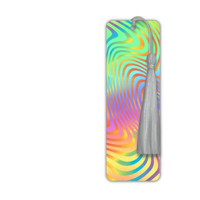 Luxuriöses foliertes psychedelisches Swirl-Lesezeichen (Regenbogen / Holo)