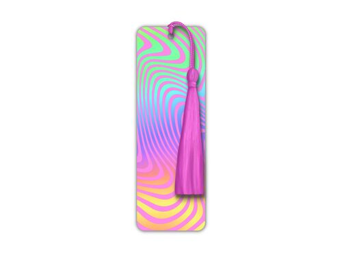 Luxury Foiled Psychedelic Swirl Bookmark (Pink / Holo)