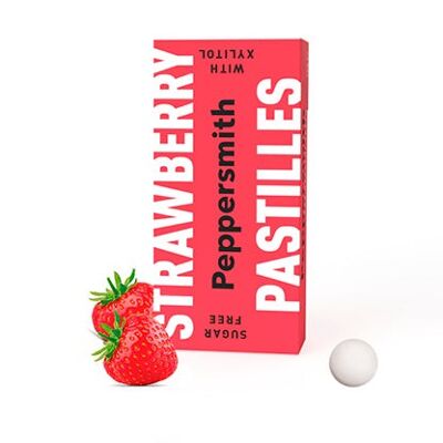 PASTILLES: STRAWBERRY XYLITOL PASTILLES - 12 X 15G POCKET PACKS