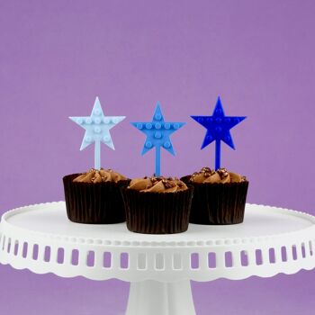 Lot de 5 Cupcake Stars *RWB* compatibles avec les briques LEGO® 5