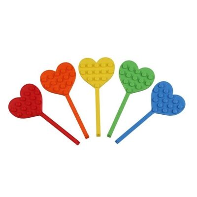 Paquete de 5 corazones de magdalenas compatibles con ladrillos LEGO®