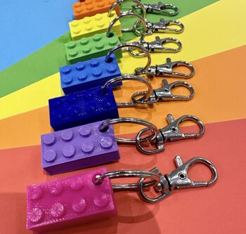 Ensemble de porte-clés A-Z, étoile, cœur et brique Compatible avec les briques LEGO® 3