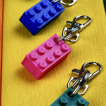 Ensemble de porte-clés A-Z, étoile, cœur et brique Compatible avec les briques LEGO® 9