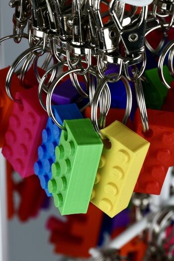 Ensemble de porte-clés A-Z, étoile, cœur et brique Compatible avec les briques LEGO® 10